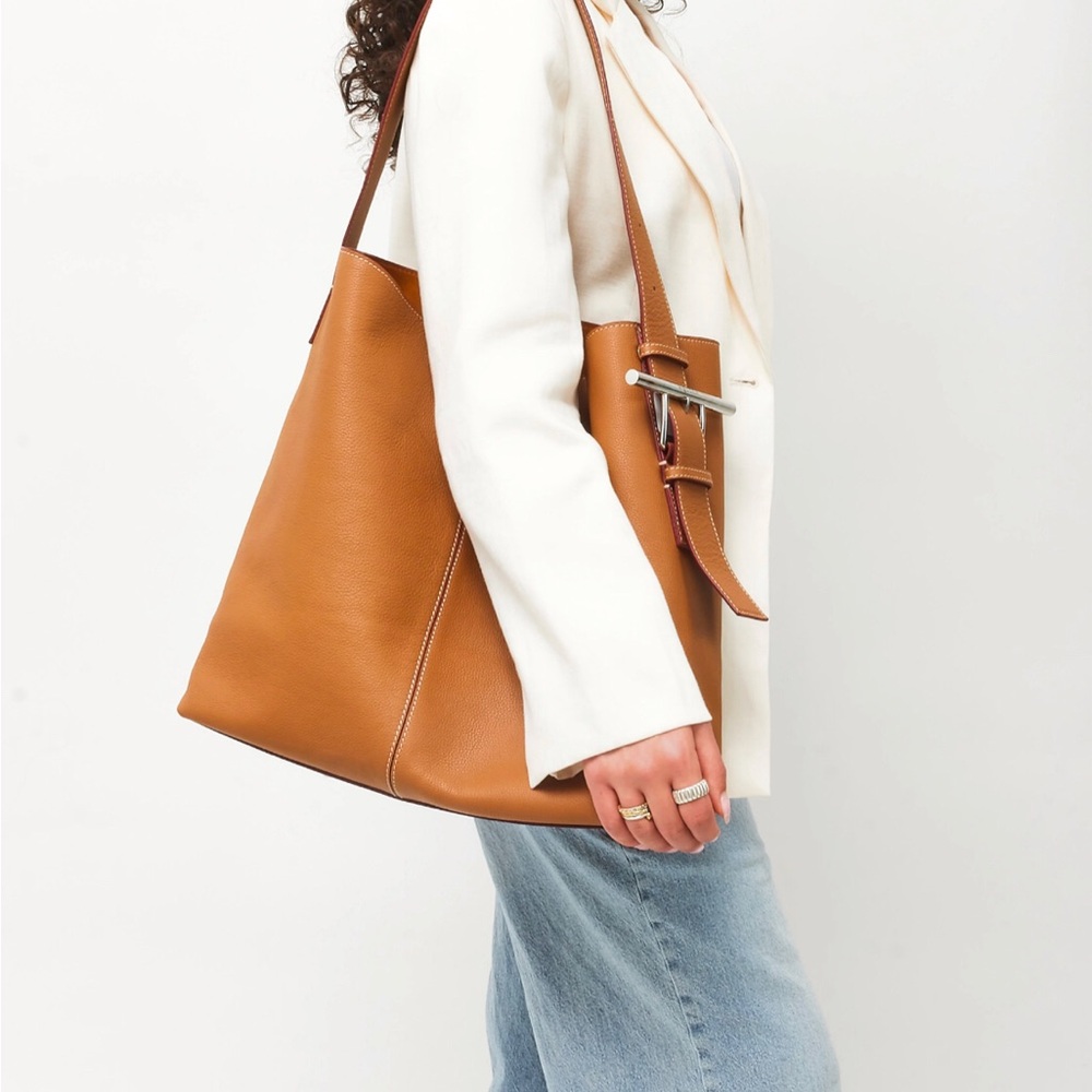 Alexander McQueen Tan Leather Tote Bag with Slouchy Silhouette